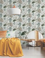 Обои Lutece Les Essentiels Винил на флизелине (0,53*10,05) Белый/Зеленый/Желтый, Листья арт-51210304 — фото 2, Обои для стен