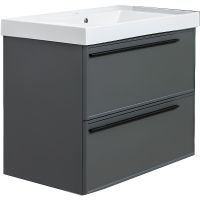 Тумба под раковину La Fenice Elba 80 подвесная Серая матовая арт-FNC-01-ELB-G-80-2 — фото 2, Тумбы под раковину