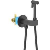 Гигиенический душ со смесителем Aquatek Оберон Черный матовый арт-AQ1024MB — фото 2, Гигиенические души