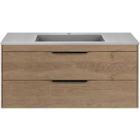 Тумба под раковину Vincea Chiara 2D 100 подвесная N.Oak арт-VMC-2C2100NO — фото 3, Тумбы под раковину