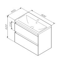 Тумба под раковину AM.PM X-Joy 80 подвесная Черная матовая арт-M85AFHX0802BM — фото 13, Тумбы под раковину