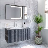 Тумба под раковину Stella Polar Дэрри 100 подвесная Бетон Цемент арт-SP-00001038 — фото 2, Тумбы под раковину