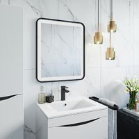 Зеркало Iddis Cloud 80 с подсветкой Черный матовый арт-CLO8000i98 — фото 3, Зеркала в ванную комнату