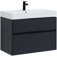 Тумба с раковиной Aquanet Бруклин 85 подвесная Антрацит матовый арт-312889 — фото 1, Тумбы с раковиной