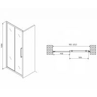 Душевая дверь Abber Schwarzer Diamant 100 профиль Хром стекло матовое арт-AG30100MH — фото 5, Раздвижные душевые двери
