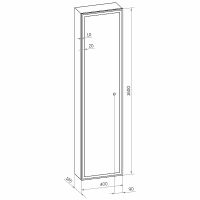 Зеркальный шкаф Континент Mirror Box black Led 40 с подсветкой Черный арт-МВК050 — фото 12, Пеналы для ванной комнаты