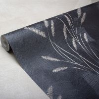 Обои Accento Reeds Винил на флизелине (1,06*10,05) Черный/Бежевый, Листья арт-285038 — фото 3, Обои для стен