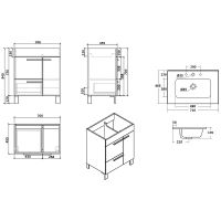 Тумба с раковиной Parly Spa Gill 70 10158 Цементно-серая арт-Gill70 — фото 5, Тумбы с раковиной