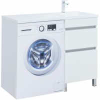 Тумба под раковину Aquanet Вега 110 Белый глянец арт-329123 — фото 1, Тумбы под раковину