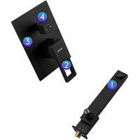 Душевая система Gappo Черная матовая арт-G7117-6 — фото 8, Встраиваемые душевые комплекты