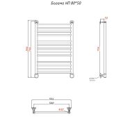 Водяной полотенцесушитель Тругор Богема НП 80x50 Хром арт-Богема/нп8050 — фото 5, Водяные полотенцесушители