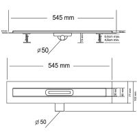 Душевой лоток Vincea Carmine 50 с решеткой Хром арт-SAY.510.50.P.PITI — фото 4, Душевые лотки