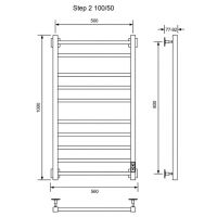 Электрический полотенцесушитель Ника Step-2 100/50 U Белый матовый арт-STEP-2 100/50 бел мат U — фото 2, Электрические полотенцесушители