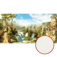 Фреска Ortograf Горы 6613 Фактура флок FLK Флизелин (5,3*2,7) Зеленый/Голубой/Бежевый, Горы/Пейзаж/Природа арт-6613 (флок FLK) — фото 1, Фрески