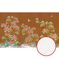 Фреска Ortograf Flora 31112 Фактура бархат FX Флизелин (4,5*2,7) Коричневый/Розовый/Зеленый, Деревья/Цветы/Птицы арт-31112 (бархат FX) — фото 1, Фрески