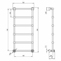 Водяной полотенцесушитель Migliore Colosseum 119х56 Бронза арт-20291 — фото 2, Водяные полотенцесушители