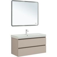 Тумба под раковину Aquanet Вега 2.0 100 подвесная Бежевая арт-337939 — фото 7, Тумбы под раковину