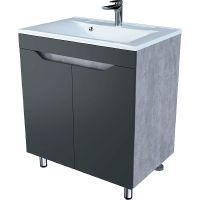 Тумба под раковину Stella Polar Абигель 80 Серая Цемент арт-SP-00001080 — фото 1, Тумбы под раковину