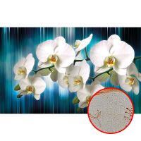 Фреска Ortograf 3D 6714 Фактура бархат золото FX-G Флизелин (4,4*2,7) Синий/Белый, Цветы/Абстракция арт-6714 (бархат золото FX-G) — фото 1, Фрески