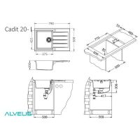 Кухонная мойка Alveus Granital Cadit 20 Terra G22 790x500 Песчаная арт-1132023 — фото 7, Кухонные мойки