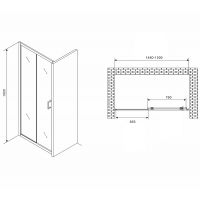 Товар: Душевая дверь Abber Schwarzer Diamant 150 профиль Хром стекло прозрачное арт-AG301505 - фото 4 Душевая дверь Abber Schwarzer Diamant 150 профиль Хром стекло прозрачное арт-AG301505 — фото 4, Раздвижные душевые двери