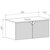 Тумба под раковину Runo Андорра 85 подвесная Темно-зеленая Дуб коньячный арт-00-00002016 — фото 5, Тумбы под раковину