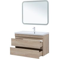 Тумба под раковину Aquanet Нота New 100 подвесная Дуб светлый арт-334200 — фото 8, Тумбы под раковину