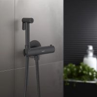 Гигиенический душ со смесителем Aquatek Оберон с термостатом Черный матовый арт-AQ1027MB — фото 6, Гигиенические души