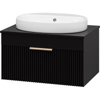 Тумба с раковиной Brevita Enfida 70 подвесная Черная матовая арт-УТ000015094 — фото 1, Тумбы с раковиной