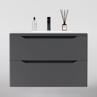 Товар: Тумба под раковину Style Line Марелла 80 Люкс Plus подвесная Серый матовый антискрейтч арт-СС-00002412 - фото 2 Тумба под раковину Style Line Марелла 80 Люкс Plus подвесная Серый матовый антискрейтч арт-СС-00002412 — фото 2, Тумбы под раковину