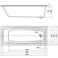 Акриловая ванна Berges Feya 170x70 без гидромассажа арт-050012 — фото 7, Акриловые ванны