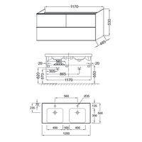 Тумба под раковину Jacob Delafon Odeon Up 120 подвесная Квебекский дуб арт-EB892-E10 — фото 7, Тумбы под раковину