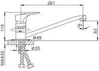 Смеситель для кухни Frap H37 Хром арт-F4837 — фото 2, Смесители для кухни