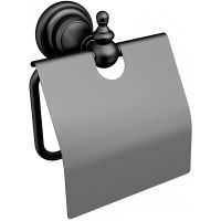 Держатель туалетной бумаги CeramaLux Elegance с крышкой Черный матовый арт-95807 — фото 1, Держатели туалетной бумаги