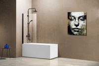 Товар: Шторка на ванну Vincea 80x140 профиль Черный стекло прозрачное арт-VSB-11800CLB - фото 3 Шторка на ванну Vincea 80x140 профиль Черный стекло прозрачное арт-VSB-11800CLB — фото 3, Шторки для ванной распашные