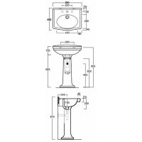 Раковина Simas Londra 58 Белая арт-LO914bi*1 — фото 4, Раковины подвесные