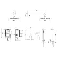 Душевая система Aquatek Оберон Черная матовая арт-AQ1272MB — фото 5, Встраиваемые душевые комплекты