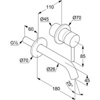 Смеситель для раковины Kludi Bozz Золото брашированное арт-38244N076 — фото 2, Смесители для раковины