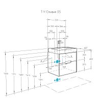 Тумба под раковину Aquaton Оливия 55 подвесная Белая матовая арт-1A254201OL010 — фото 6, Тумбы под раковину