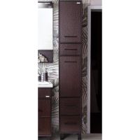 Шкаф пенал Бриклаер Чили 35 с бельевой корзиной Венге арт-4627125415081 — фото 1, Пеналы для ванной комнаты