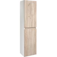 Шкаф пенал Runo Бари 35 подвесной Крафт дуб Белый арт-00-00001388 — фото 1, Пеналы для ванной комнаты