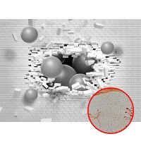 Фреска Ortograf 3D 21069 Фактура бархат золото FX-G Флизелин (3,7*2,7) Белый/Серый, Кирпич/Абстракция арт-21069 (бархат золото FX-G) — фото 1, Фрески