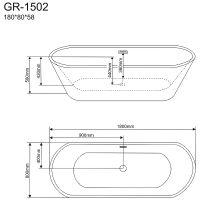 Товар: Акриловая ванна Grossman Forta 180х80 без гидромассажа арт-GR-1502 - фото 3 Акриловая ванна Grossman Forta 180х80 без гидромассажа арт-GR-1502 — фото 3, Акриловые ванны