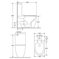 Унитаз компакт Point Сатурн с бачком и сиденьем Микролифт арт-PN42901 — фото 8, Напольные унитазы
