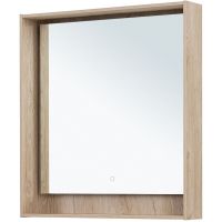 Товар: Зеркало Aquanet Милан 80 с подсветкой Дуб светлый с сенсорным выключателем арт-336405 - фото 2 Зеркало Aquanet Милан 80 с подсветкой Дуб светлый с сенсорным выключателем арт-336405 — фото 2, Зеркала в ванную комнату