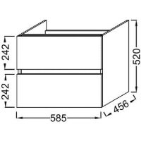 Тумба под раковину Jacob Delafon Tolbiac 60 подвесная Белый лак арт-EB2381-J5 — фото 3, Тумбы под раковину