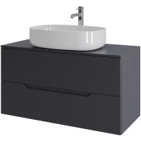 Тумба с раковиной Orange Line 100 подвесная Графит матовый арт-Li-100TugMDF+B04-600W — фото 1, Тумбы с раковиной