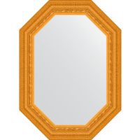 Зеркало Evoform Octagon 54x74 в багетной раме - Сусальное золото 80 мм арт-BY 7133 — фото 1, Зеркала в ванную комнату
