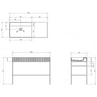 Консоль с раковиной Abber Stein 120 Черная арт-AS2647 — фото 6, Консоли для раковины