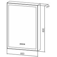 Зеркальный шкаф Silver Mirrors Киото 60 с подсветкой Белый арт-LED-00002358 — фото 12, Зеркальные шкафы в ванную